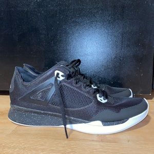 Black Jordan’s with white splatter paint